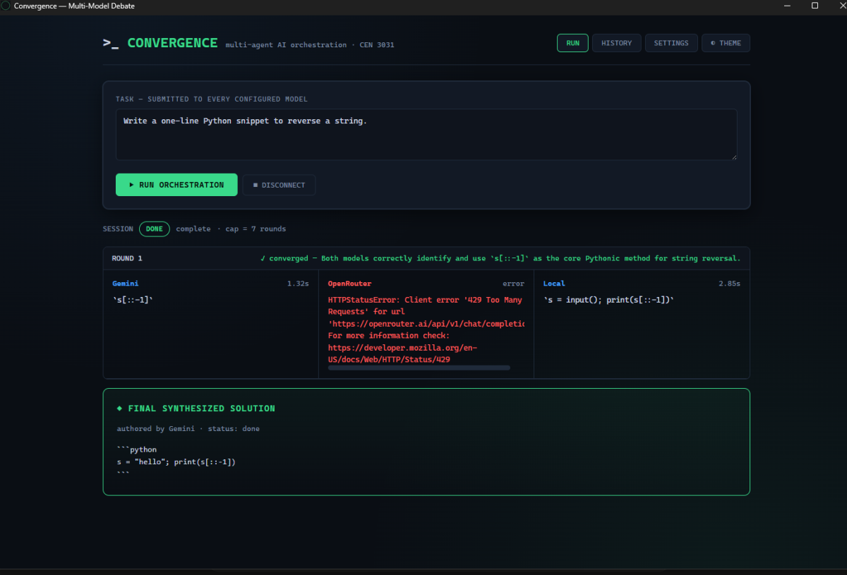Convergence active debate